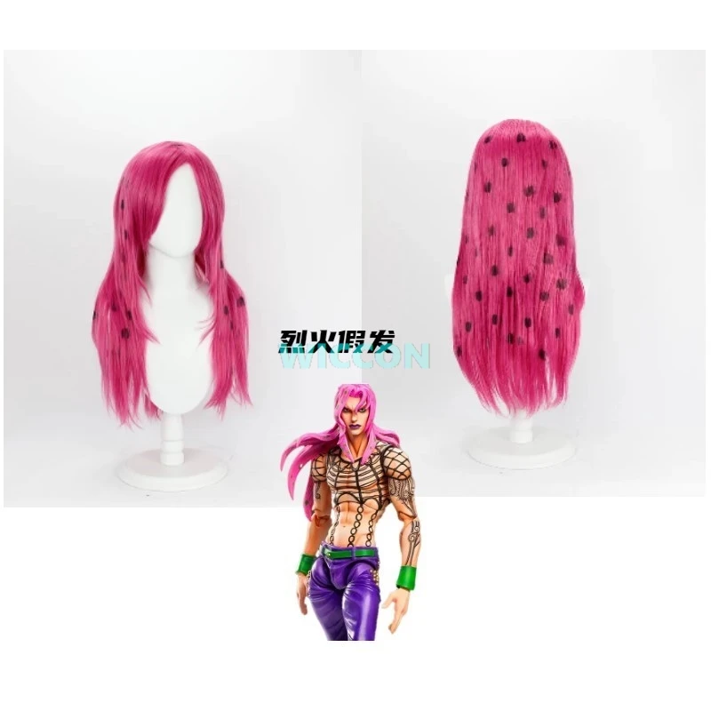 Diavolo Cosplay Costume Anime Jo Adult Men Black Chain Top Purple Pants Outfit Wig Halloween Carnival Suit view 5