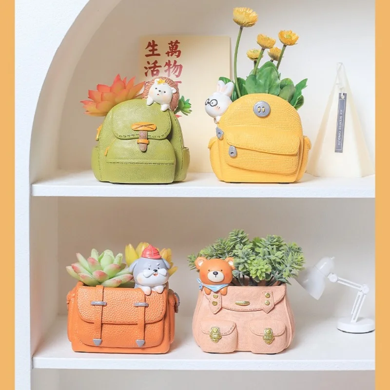 Cartoon Animals Flower Pot Garden Office Decoration Succulent Mini Flowerpot Cute Handbag Design Flowerpot Cactus Plants Planter