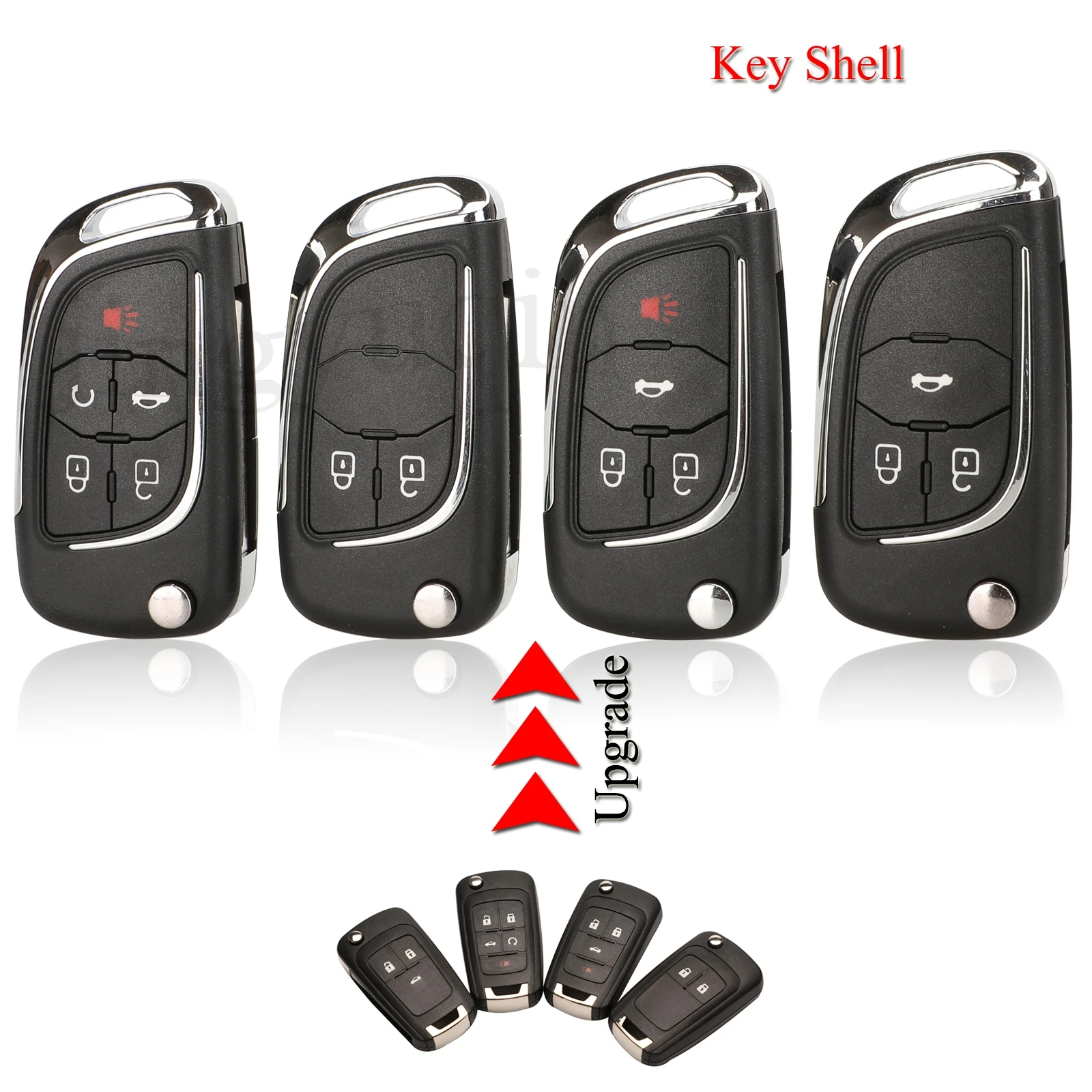 

jingyuqin 10PCS/Lot Upgrade Remote Car Key Shell For Chevrolet Camaro Cruze Epica Lova Fit Buick Opel Vauxhall Insignia Astra