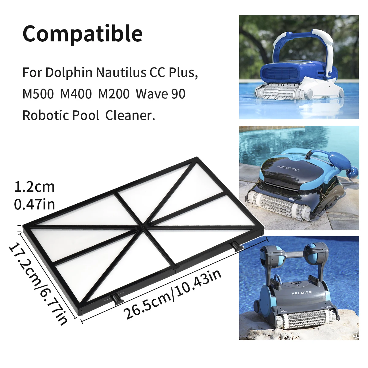 9991433-R4 Fine Filter Panels For Dolphin M200 M400 M500,Nautilus CC Plus,Wave 90,Wave65,OasisZ5,Sigma,C3C4 Robotic Pool Cleaner