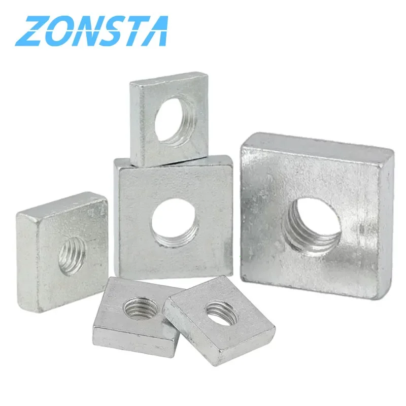 Carbon Steel Galvanized Zinc Plated Thin Square Nuts M2.5 M3 M3.5 M4 M5 M6 M8 Thin Quadrangle Block Compatible With Prusa MK3