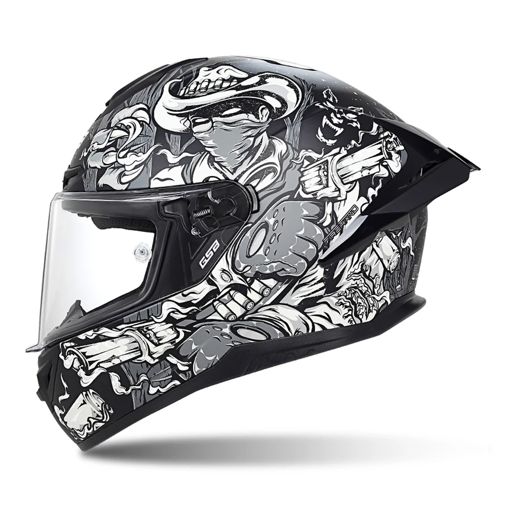 S-3XL Cowboy Wear-Resistant Motocross Equipment Anti-Fall Head Protection Full Face Biker Kask Breathable Motorcycle Tail Helmet