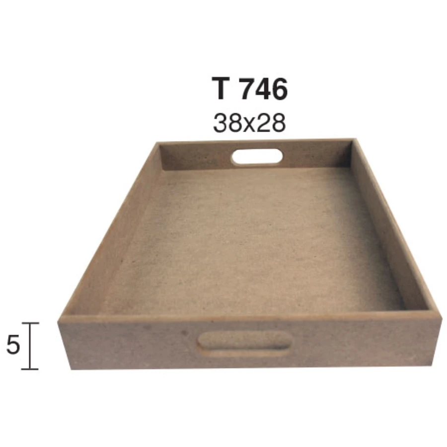 T746 Junior Flat Rectangle Tray, Unpainted Mdf Wood Tray