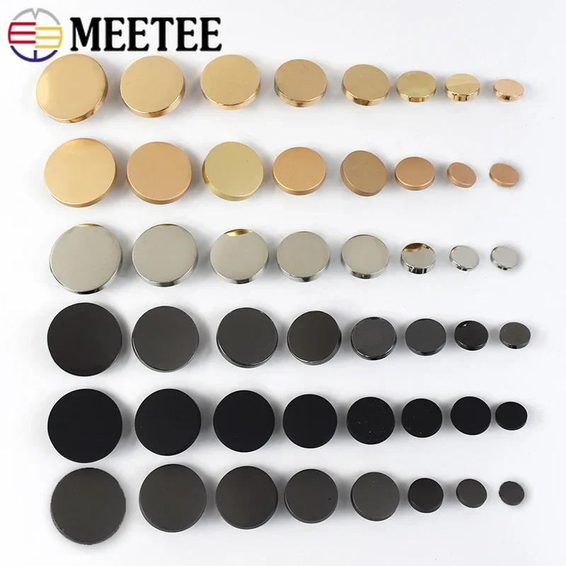 10Pcs 10-28mm Meetee Metal Shank Buttons Round Coat Jacket Clasps for Clothing Shirt Button Decoration Sewing Accessories