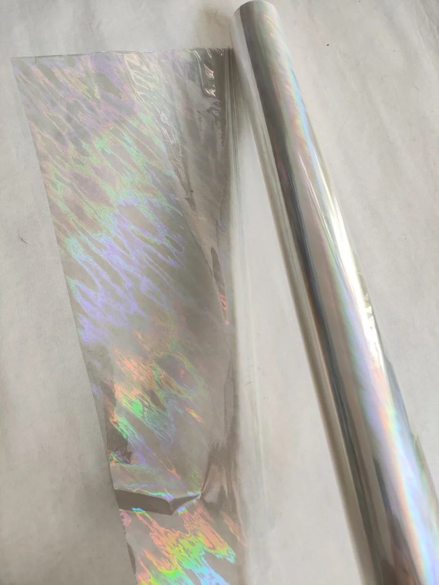 Holographic foil transparent cloud pattern stamping foil hot press on paper card label or plastic transfer film 16cm x 120m
