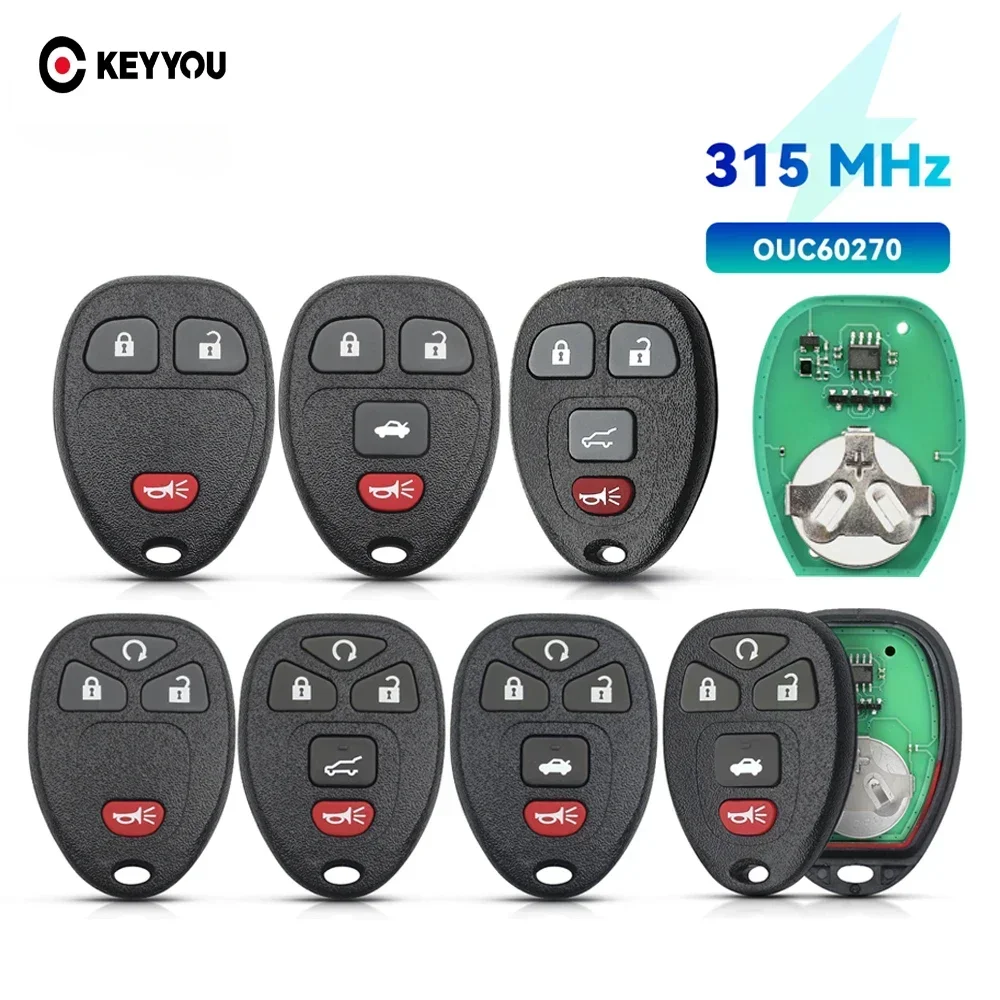 

KEYYOU NEW For Buick For Chevrolet Tahoe Traverse GMC Yukon 2007 - 2013 Remote Control Car Key 315Mhz OUC60270 Fob Entry