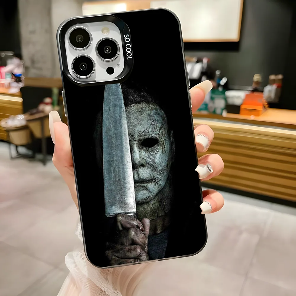 H-Halloween Michael Myers Phone Case For iPhone 16,15,14,13,12,11,Pro,Max,Plus,Mini,XS,SE Anti Fall Black Matte Hard Bumper - Image 5