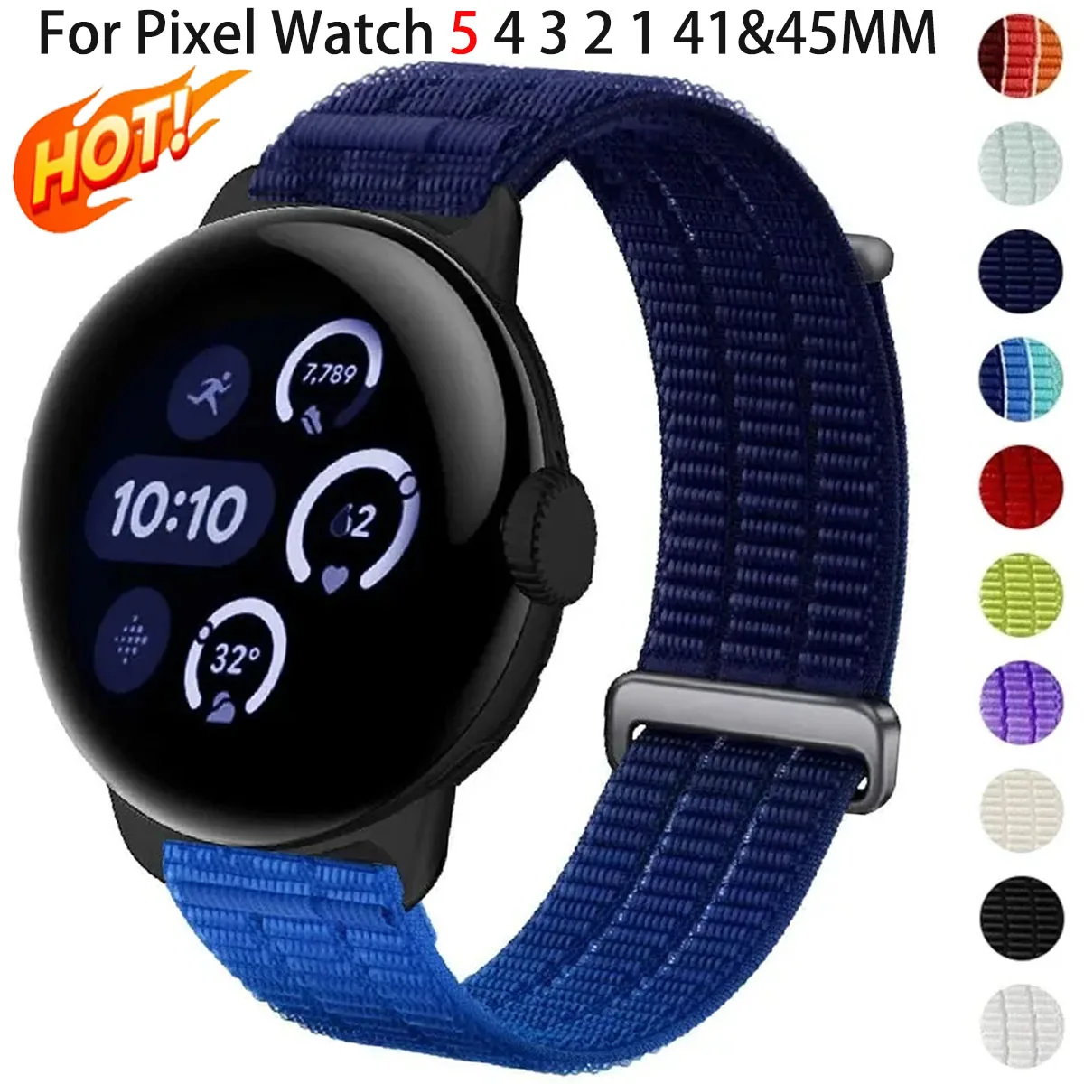 For Google Pixel Watch 5 4 3 45mm Band Nylon Loop Accessories Bracelet For Google Pixel Watch 5 4 3 2 1 41mm Sport Strap