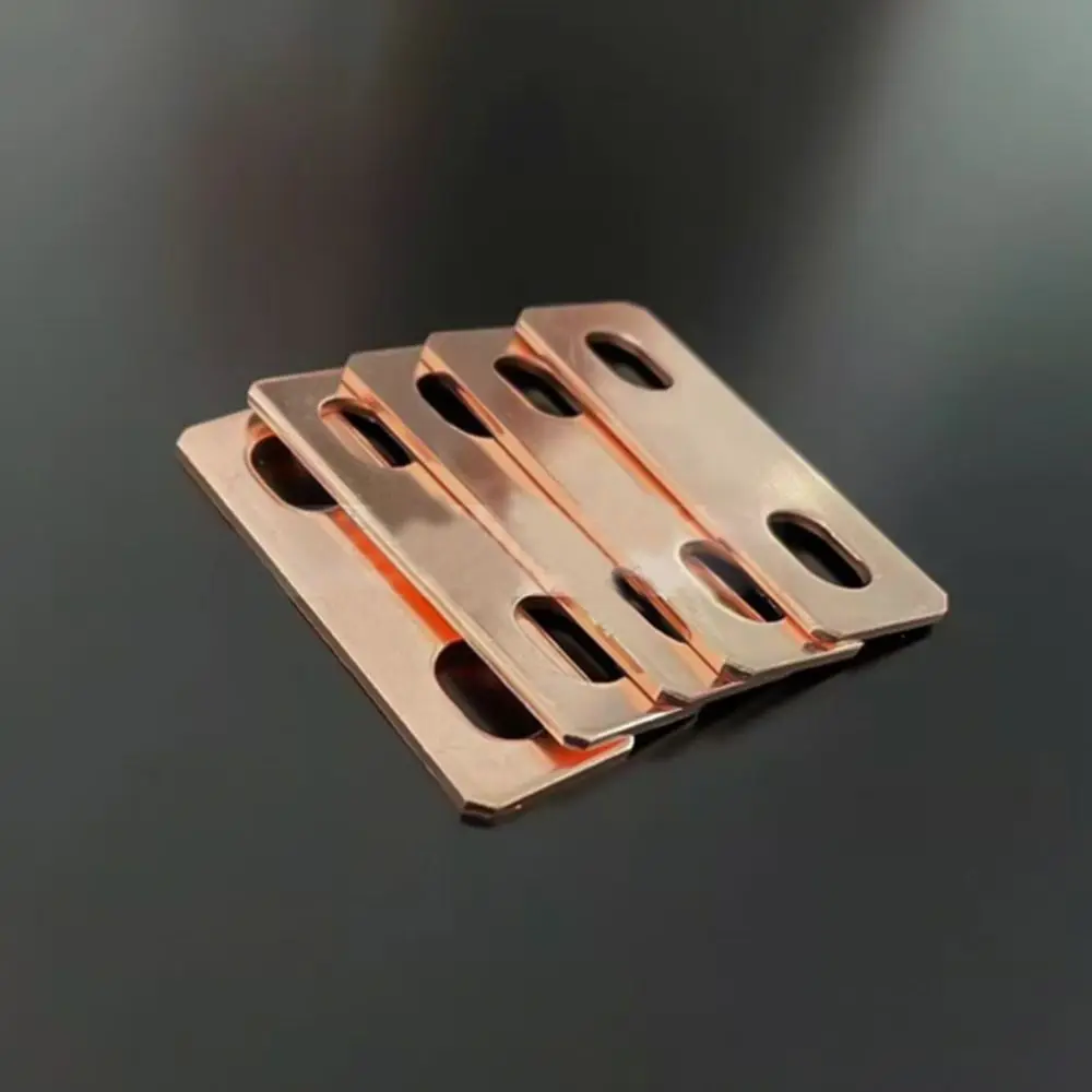 New Red Copper Bus Bars Connector M6 screw holes Flat Battery Busbar Red Copper Nickel Plate LiFePO4 Cell