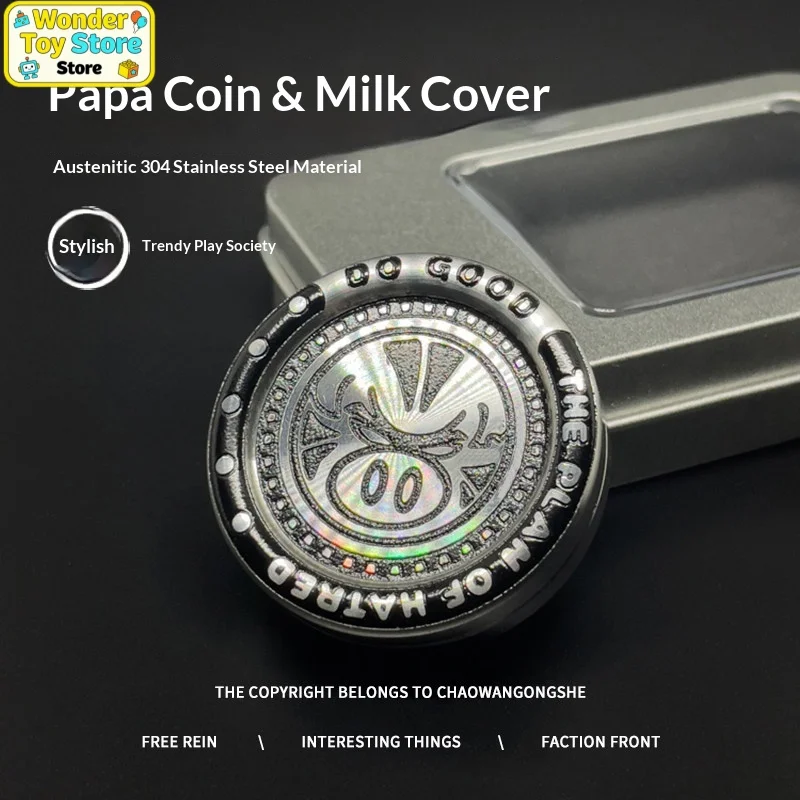 Chaowangongshe Fidget Slider Coin 304 Stainless Steel EDC Fidget Spinner Stress Relief Toy For Adults Office Home Anxiety Relief