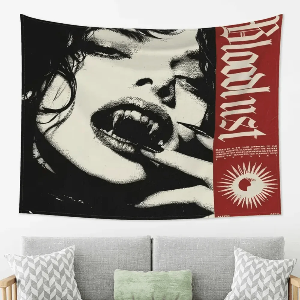 VIKAMA Gothic Vampire Tapestry Wall Hanging, Dark Fantasy Art Home Decor, Fabric Poster For Bedroom, Living Room, Dorm & Party