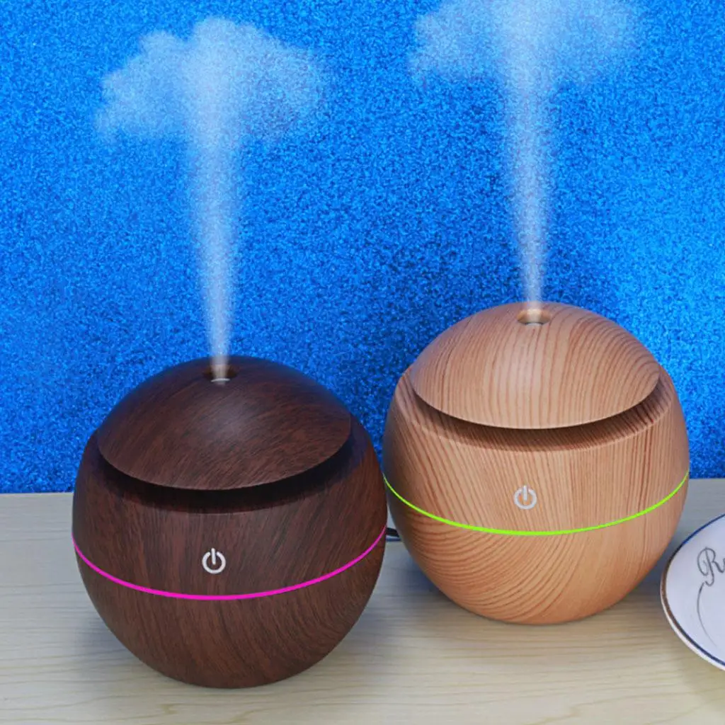 Humidificateur d'air USB design Mars en bois, 130ml, pour la maison, le travail, le yoga, la chambre d'enfant et de bébé