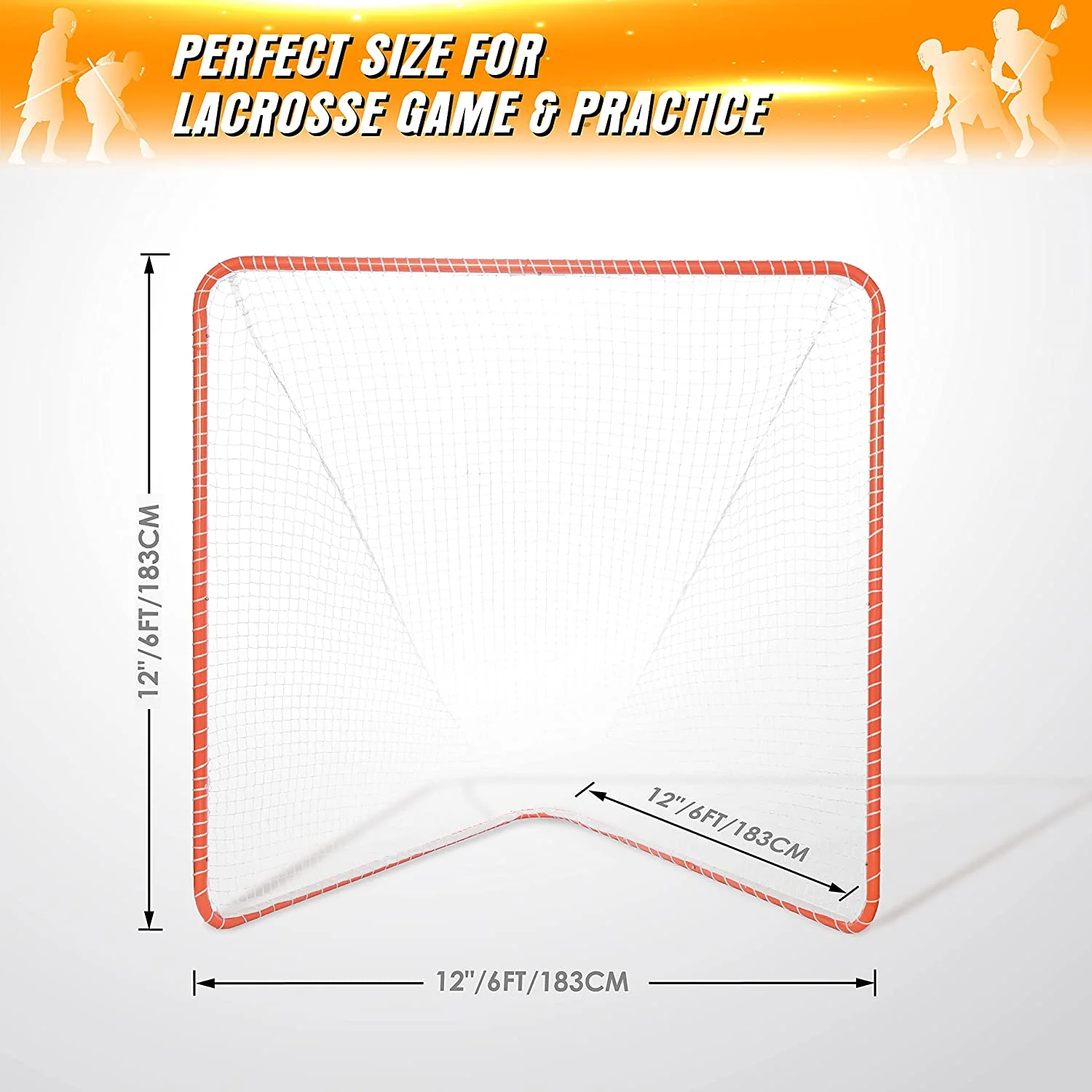 Ice Hockey Goal with Regulation Net Professional Official Size Galvanized Steel Frame