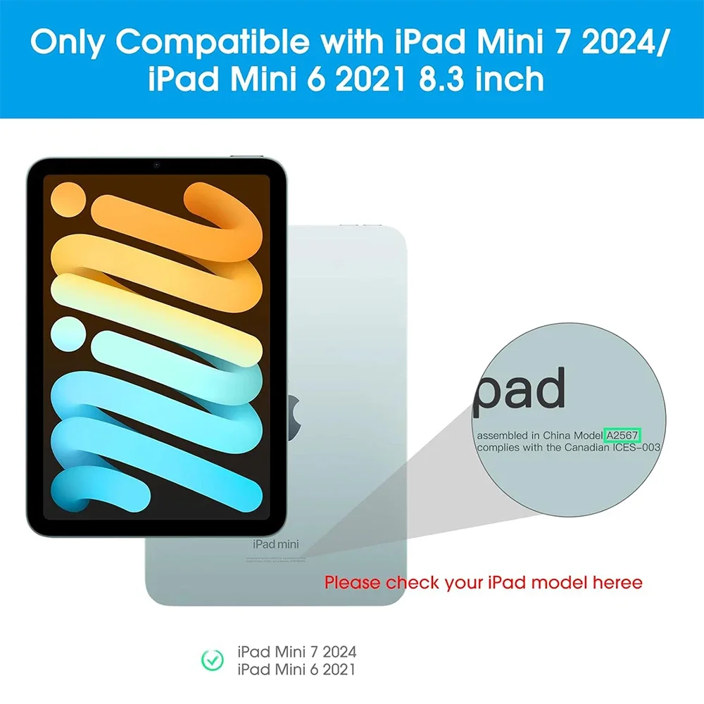 2Pcs For iPad Mini 2024 Tempered Glass Screen Protector mini 7 A2995 A2996 8.7 Inch Anti Scratch HD Clear Protective Film