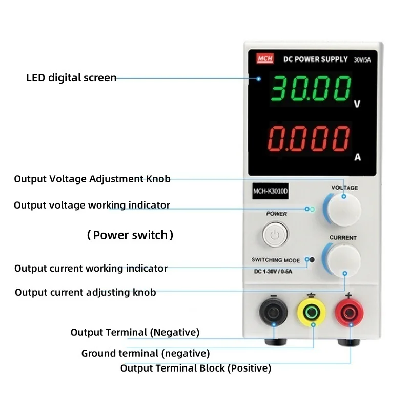 

Регулируемый источник питания постоянного тока K3010D/K305D/K605DN, высокоточный лабораторный импульсный источник питания с цифровым дисплеем