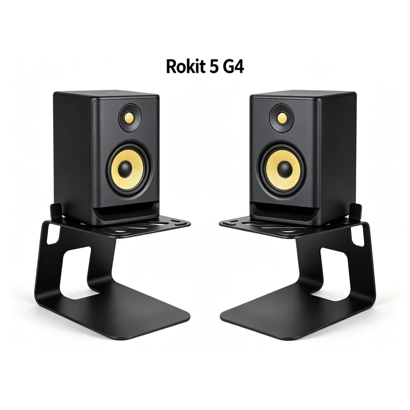 WYORESY for KRK(Rokit5G4)Full Metal Desktop Stand Shock Absorption Reduces Resonance for Pure Monitor Sound