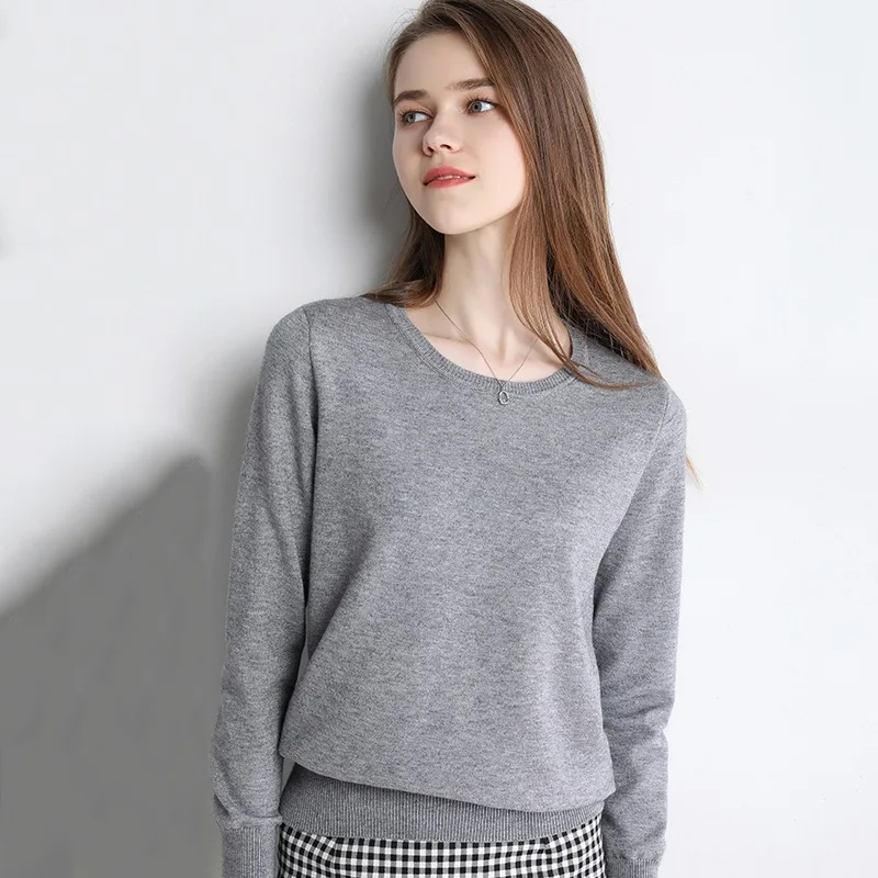 MRMT 2024 Brand New Knit Sweater Women's Sweater Round Neck Pullover Sweater Loose Bottoming Sweater All-Match Large Size Tops