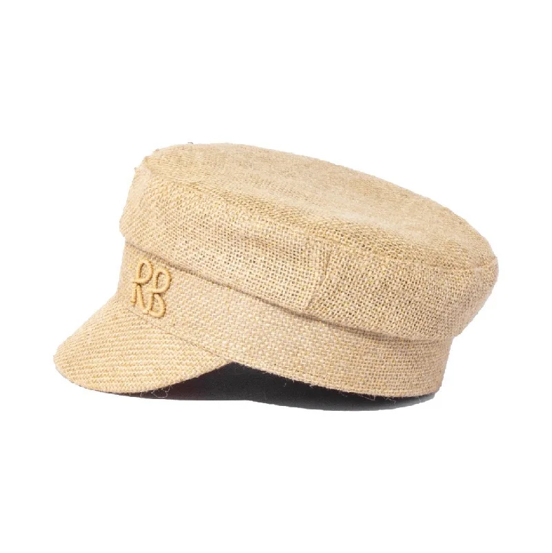 Neue Sommer Hüte Frauen Mode Baskenmütze RB Brief Militär Hut Lässig Reise Stroh Flache Top Hut Designer Große Größe Baseball Kappe – Detail 3