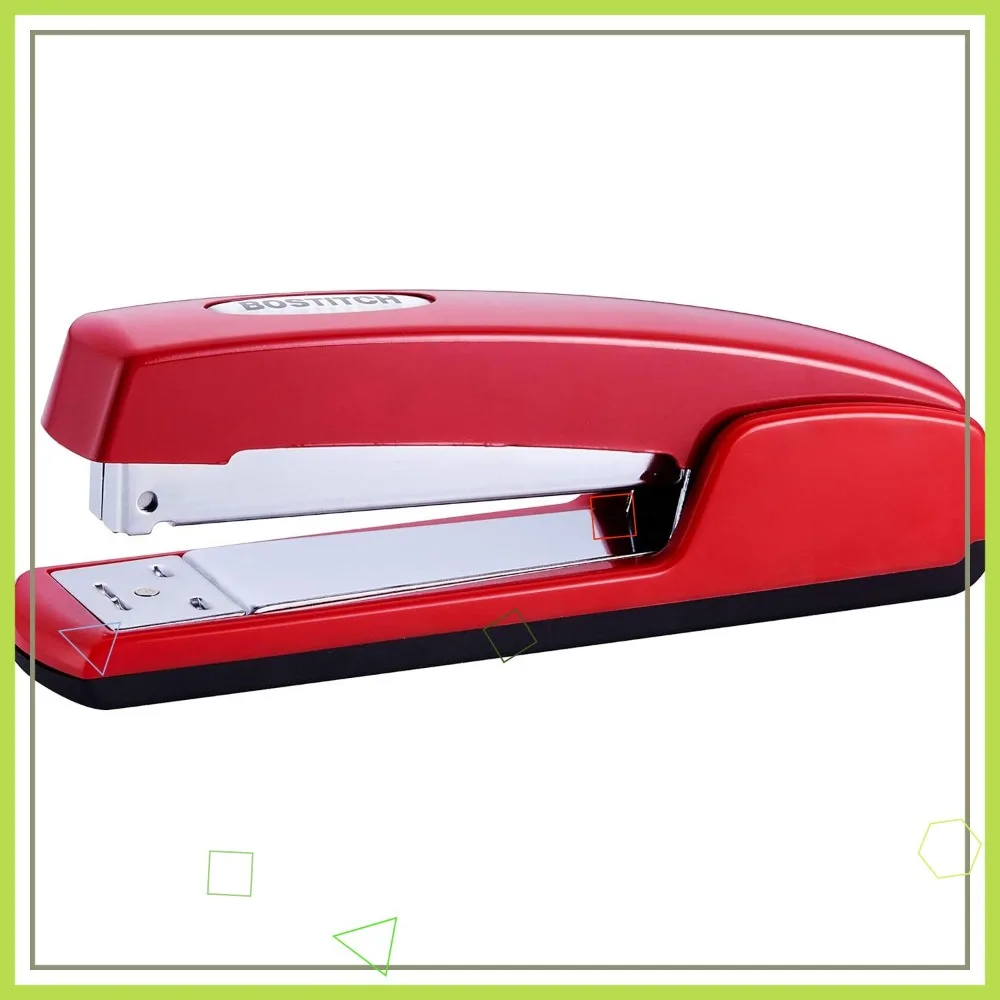 Professional All-Metal Stapler, 20 Sheet Capacity, Red Finish for Smooth Performance