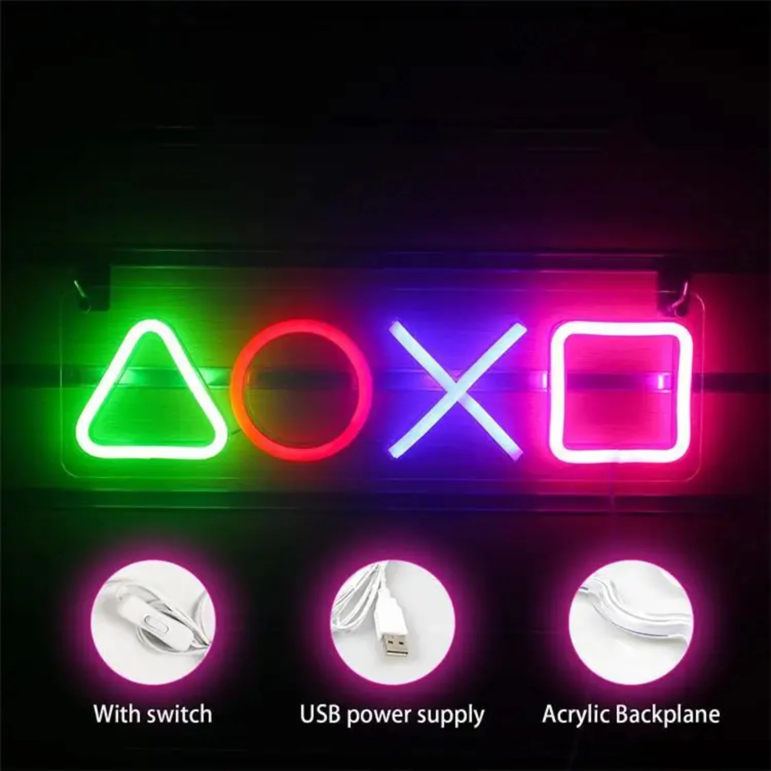 Imagem -05 - Vibrante Sinal de Neon Led Colorido Personalizado para Sala de Jogos Player Club Decor Lâmpada Atmosfera Icônica com Iluminação de Parede Novo