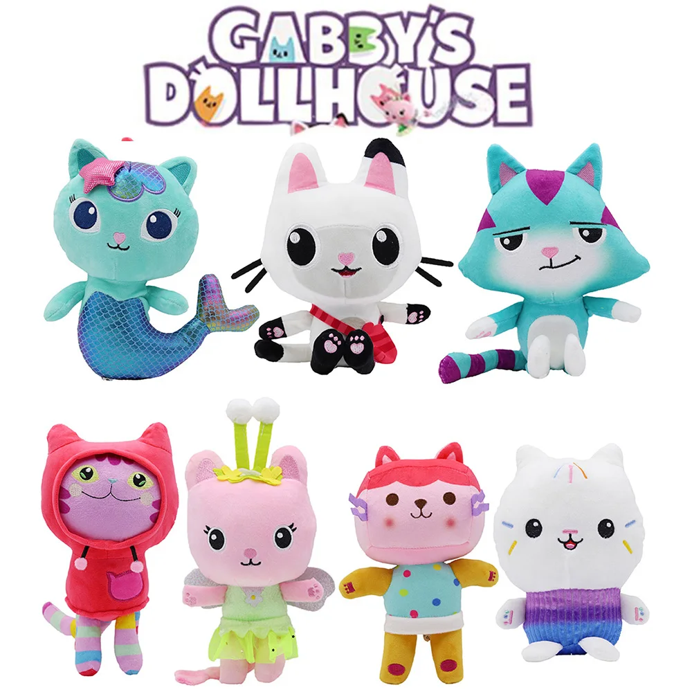 دمية غابي بلاش 25 سم، لعبة محشوة على شكل قطة حورية البحر، هدايا عيد الحب وأعياد الميلاد