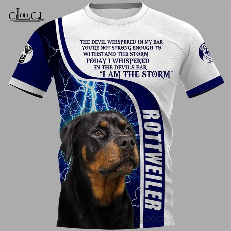 

HX 2021 I am a Storm Rottweiler Dog унисекс футболка мужская уличная одежда 3D печать Харадзюку короткий рукав Повседневный пуловер Прямая поставка