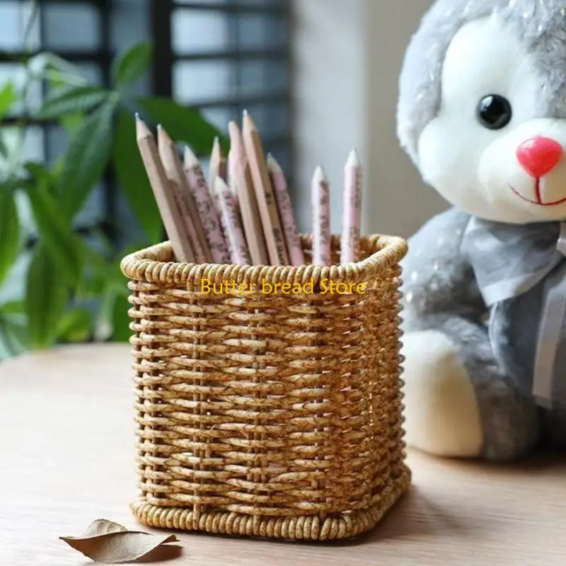 W89C Pencil Holders Cup Home Office Decorative Desktop Decorations Desk Organizers