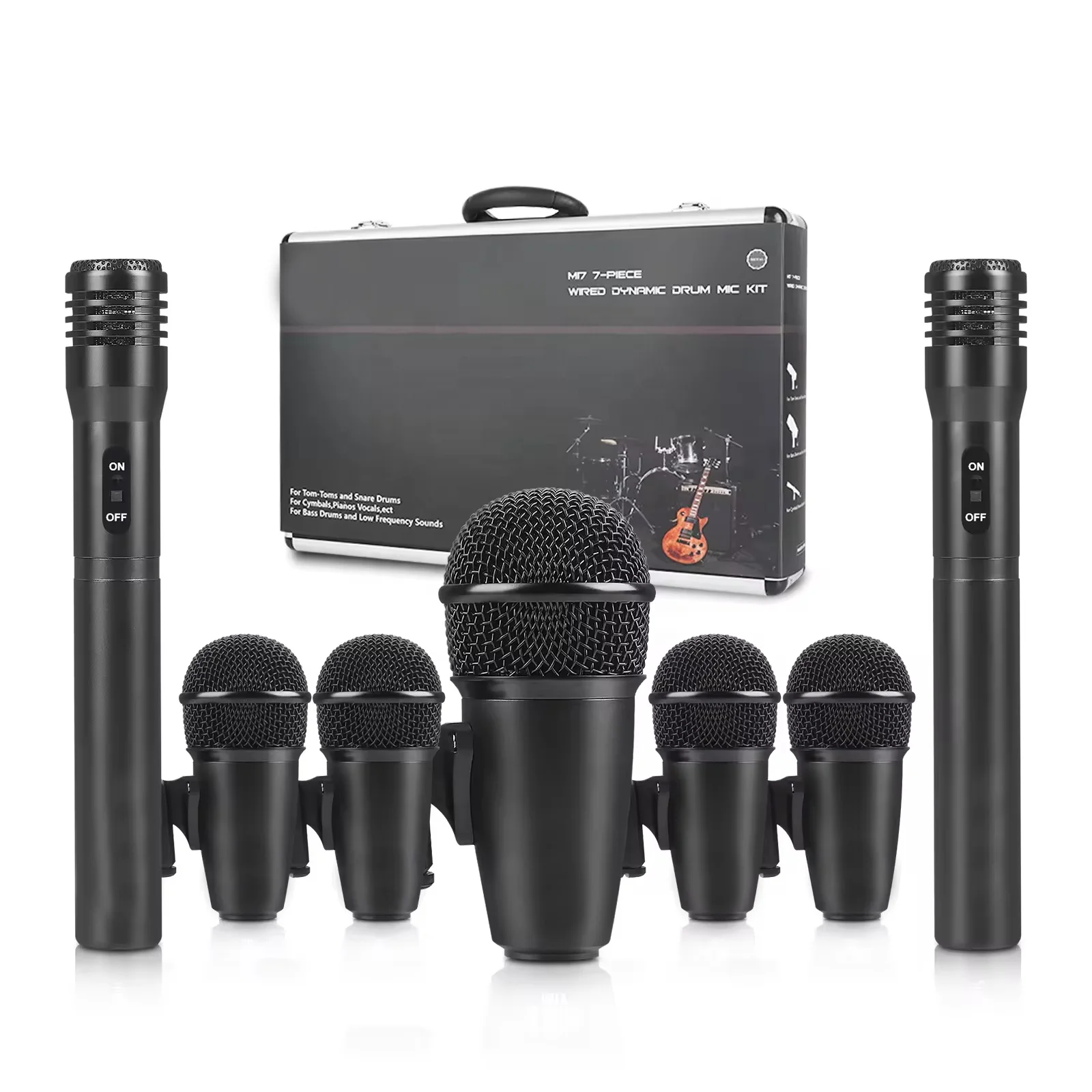 

Hot Sale Cardioid Orientation Metal Drum Microphone Set with Type C & XLR Connectors for Conference and Stage Use