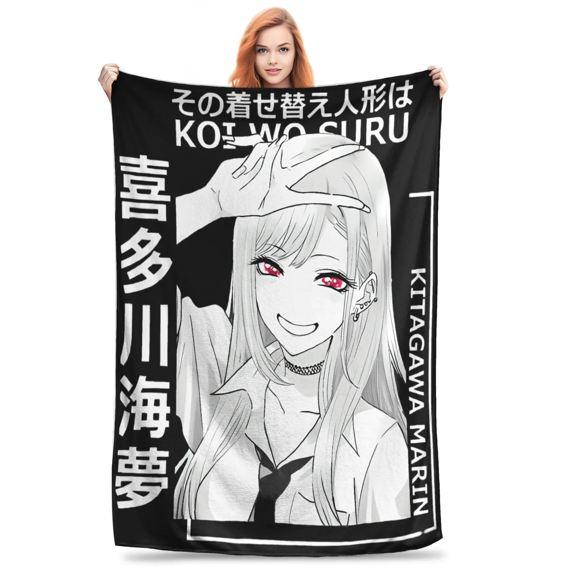 

Japan Anime Marin Kitagawa Manga Flannel Blanket Winter Soft Throw Blanket for Child Couch Chair Fluffy Bedspread Sofa Bed Cover