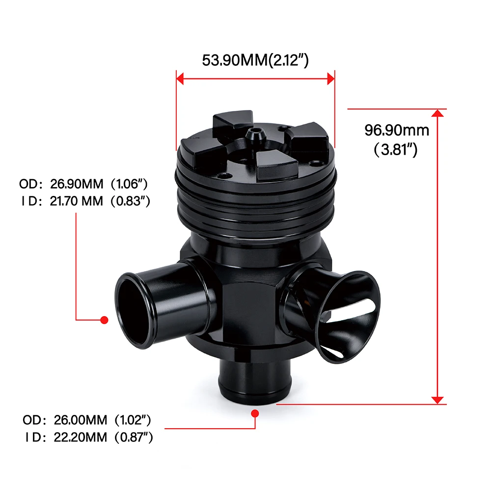 Valvola di scarico in alluminio S Deviatore Turbo BOV Boost per Volkswagen GTI Jetta Audi 1.8T 2.7T PQY5758