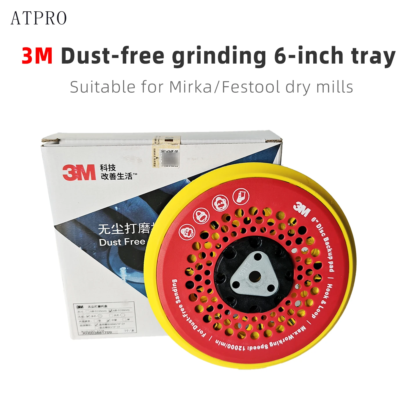 

Беспыльный шлифовальный поддон 3M, 6 дюймов, с многоточечным самоклеящимся основанием, совместим с FESTOOL MIRKA