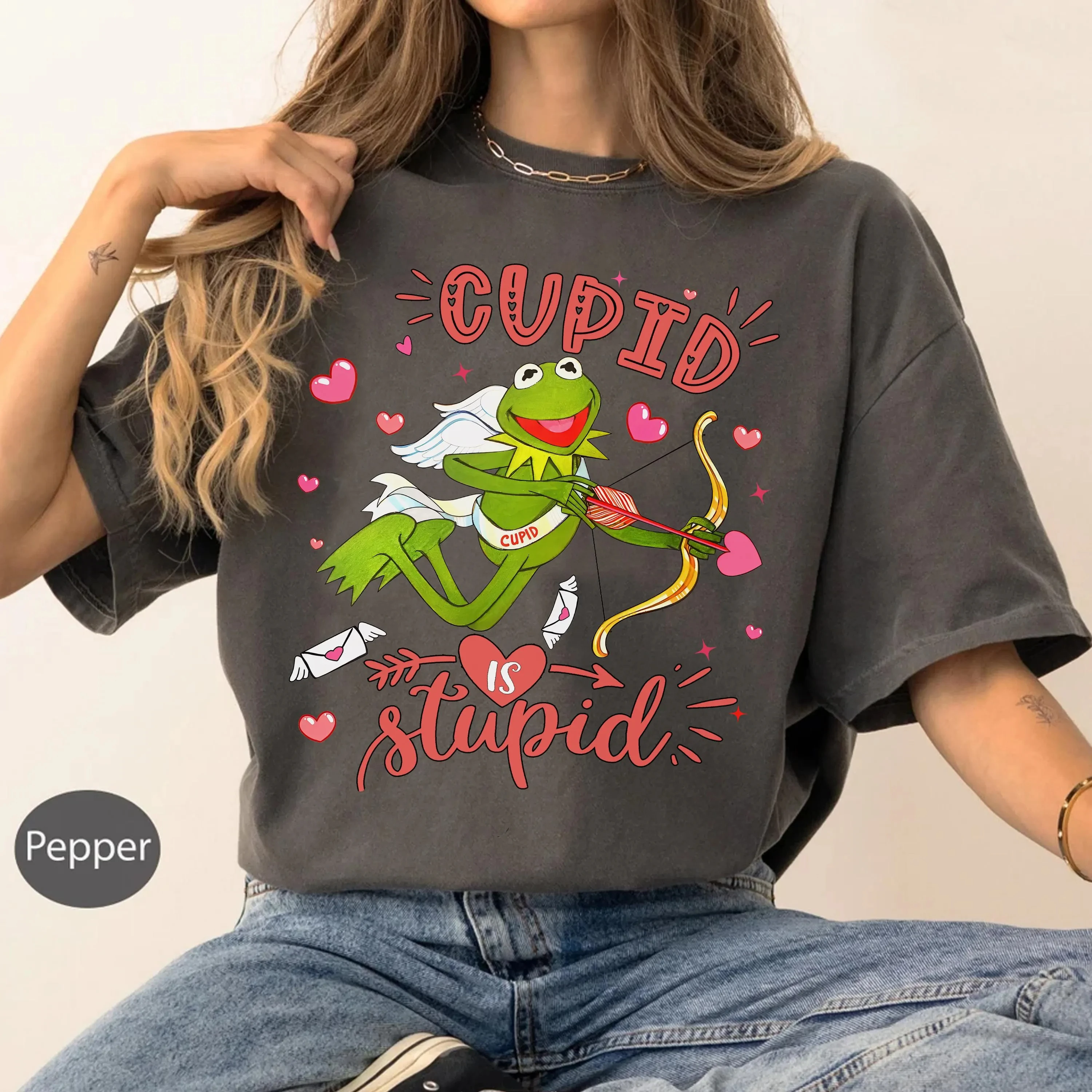 

Женская винтажная футболка Disney Muppets Kermit The Frog, хлопковая уличная одежда унисекс с короткими рукавами, свободная повседневная стильная одежда большого размера