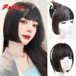 PAGEUP 합성 3D 공주 앞머리 Hime Cut Bangs Hairstyles Clip In Bangs Hair Hair Bangs for Women Hair Bangs Clip on Hair