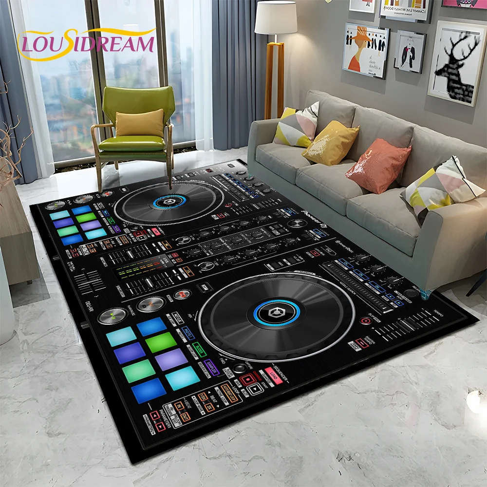 Cartoon DJ Music Screen Keyboard 3D Carpet Rug for Home Living Room Bedroom Sofa Doormat Decor,Child Area Rug Non-slip Floor Mat