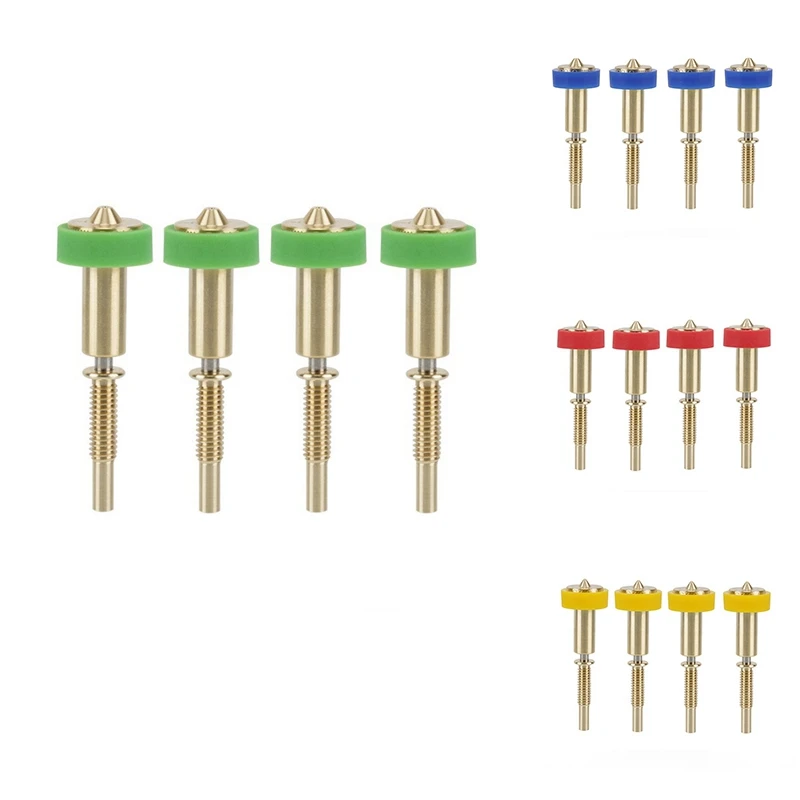 

4 шт., универсальные биметаллические сопла, латунное титановое сопло для терморазрыва для экструдера E3D Hotend, простая установка сопла 0,25 мм