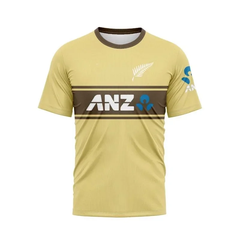 Neues 3D-gedrucktes Neuseeland-Krikettrikot mit kurzen Ärmeln, bequem, schnelltrocknend, geeignet für den Heimgebrauch, mit Y2k-Fan-Geschenken. – Detail 9