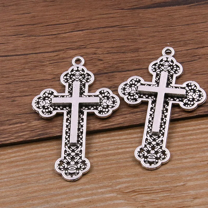 4PCS  Two Style  Cross  Metal Alloy Charms Pendants for Jewelry Making DIY Handmade Craft  Accessorie