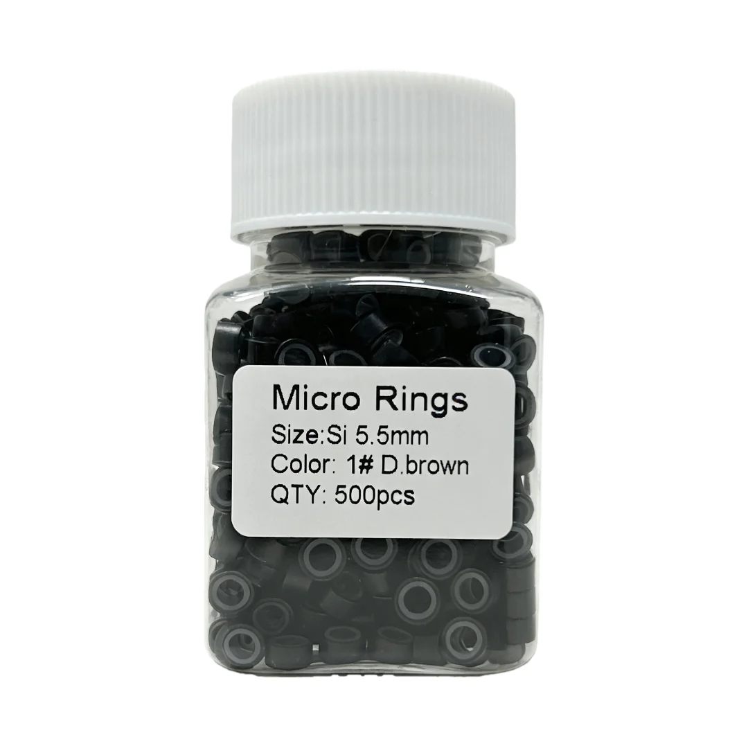 

500 шт. разноцветных микро-кольцевых бусин для наращивания волос с силиконовым покрытием, кольца для наращивания волос для профессиональных салонов, инструмент для наращивания волос