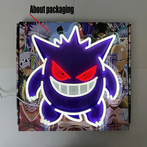 Pokemon Cool Gengar Akryl Neonskylt LED-ljus USB-driven konstverk för hemfestival Heminredning Fest Födelsedagspresent För Barn 10 best sales gengarlampa - №7