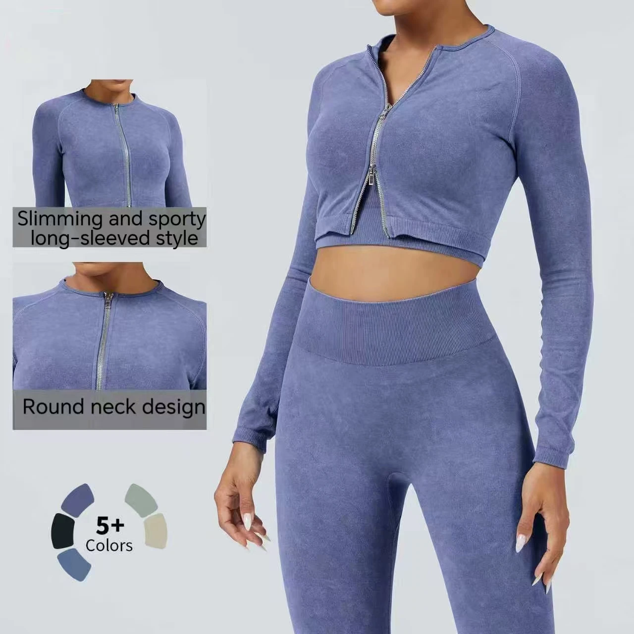 

Custom Logo Seamless Yoga Set Women Fitness Sportswear Sports Suits Gym Clothing Workout Clothes High Waist Leggings Crop Top