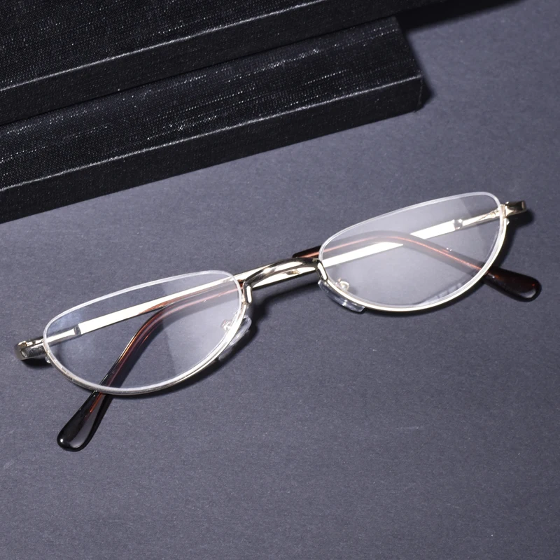 Gold Frame New Man Woman Reading Glasses Small Round Frame Fashion Half Frame Unisex Eyewear Reading Eyeglasses+125+175+225