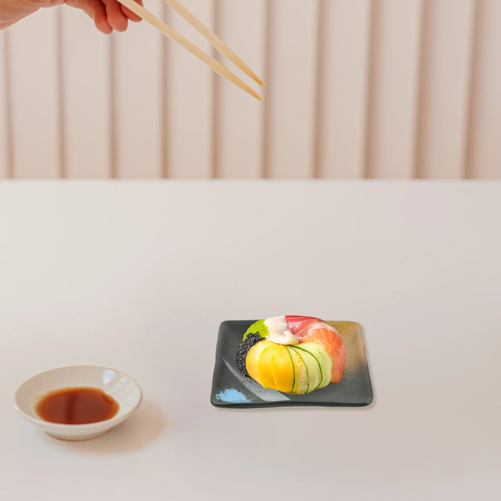 

1Pcs Japanese Style Black Ceramic Sushi Plate Snack Tray Dessert Pastry Tableware Dinner Plates Porcelain Dinner Plates