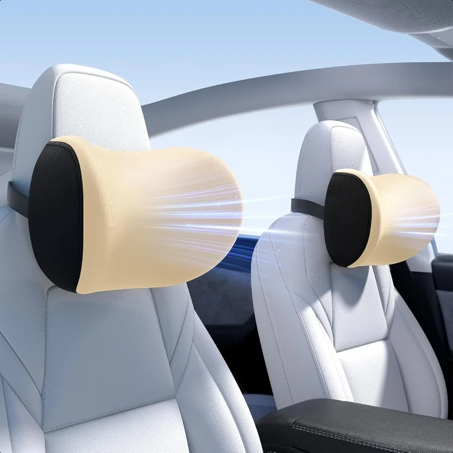 

2025 Upgrade Car Neck Pillow [No More Prure Odorl] Soft Car Headrest Pillow with Adjustable Strap Removable Cover 100 Memory Fo