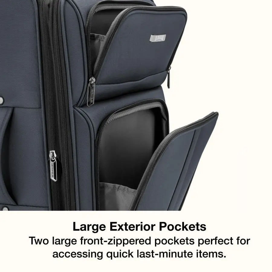 

Softside Sturdy Ballistic Nylon Expandable Travel Suitcase Luggage with 4 Spinner Wheels, Dark Grey, Carryon 22Inch