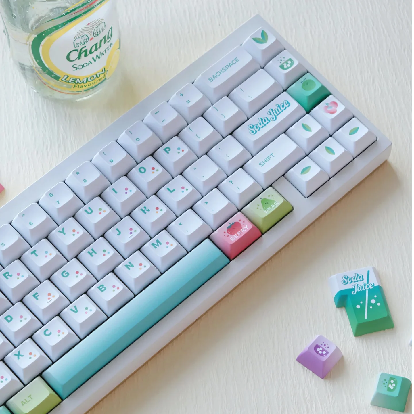 Einfache Tastenkappe mit Blasenthema, KCA-Höhe, 183 Tasten, PBT-Sublimation, mechanische Tastatur, Tastenkappe, Persönlichkeit, süß