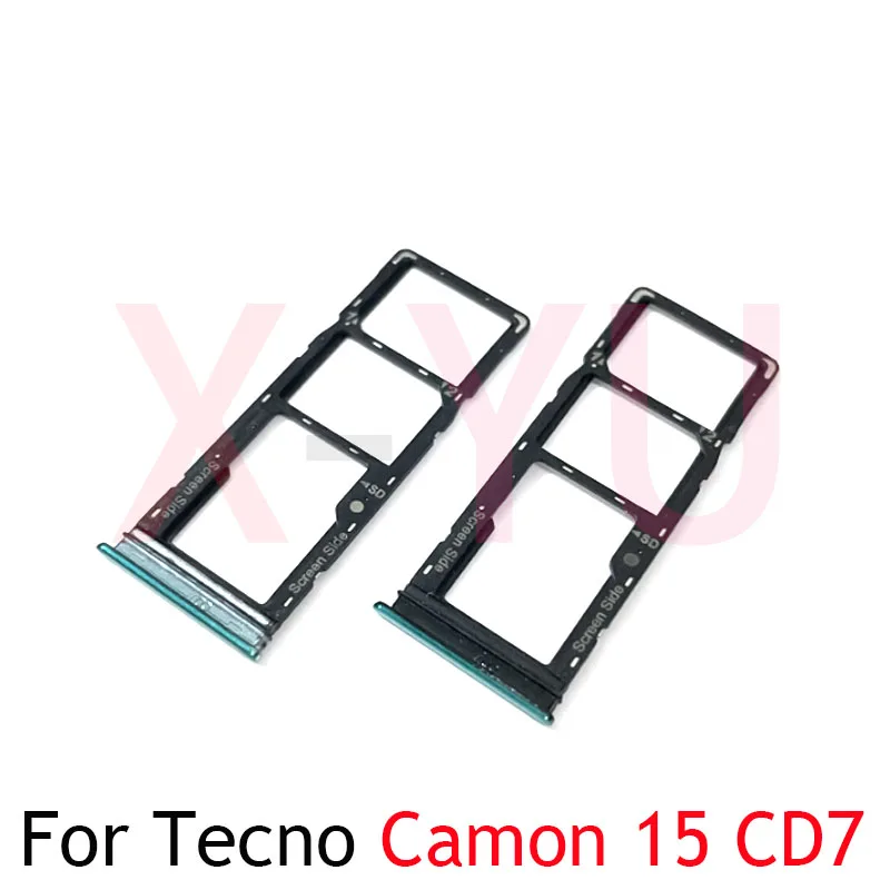 For Tecno Camon 15 18 18P 19 Pro Air CH6 CH7 CD6 CD7 CD8 CI6n Ci8 Ci8n Ci6 Sim Card Slot Tray Holder Sim Card Reader Socket