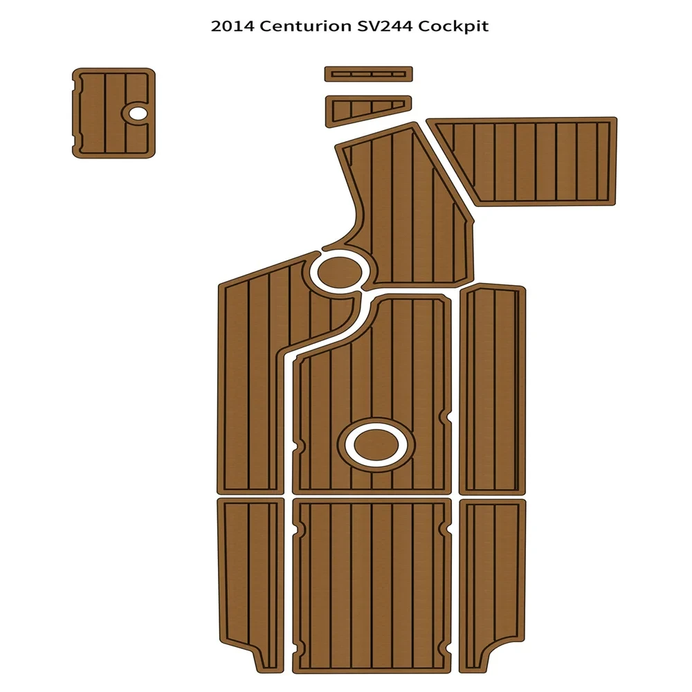 Boat Parts Cockpit Pad Boat EVA Foam Faux Teak Floor Mat Flooring For 2014 Centurion SV244
