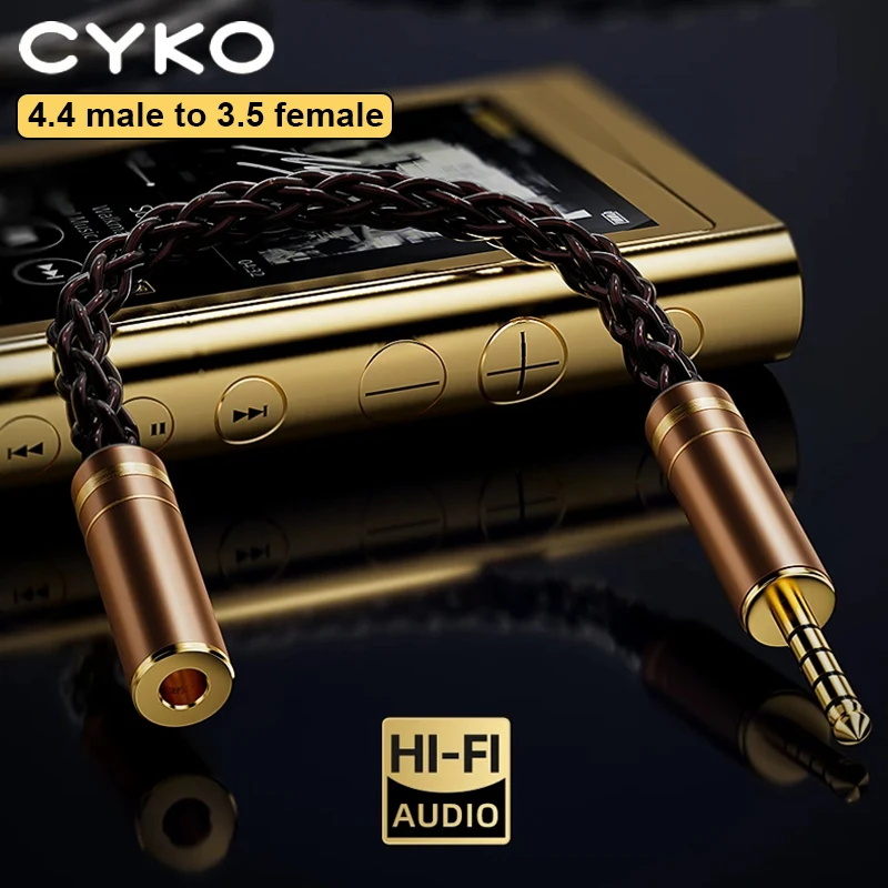 CYKO 7N OCC HIFI Balanced Audio Cable 8 Core Earphone Conversion Adapter Cable 2.5/3.5/4.4mm Male To Female AUX Jack Cable