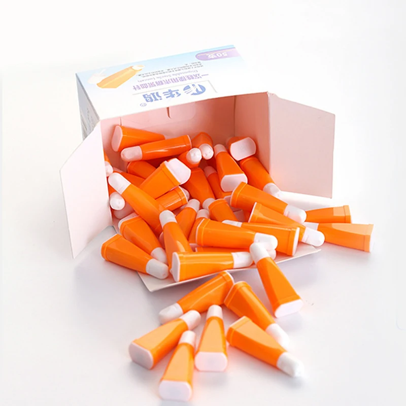 50 قطعة من إبر جمع الدم للاستعمال مرة واحدة، إبر التراجع التلقائي، إراقة الدم، معقمة وغير مؤلمة، سريعة