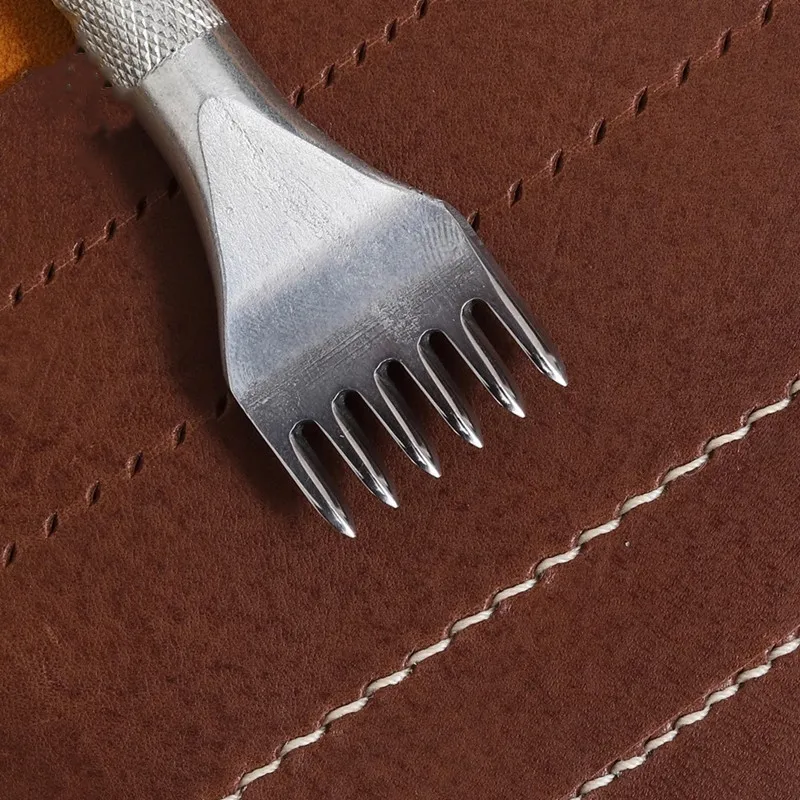 

3/4/5mm French Prong Set - HSS Mirror Polished Teeth For Thin Leather Under 4mm | Diamond Chisel Kit For Leathercraft